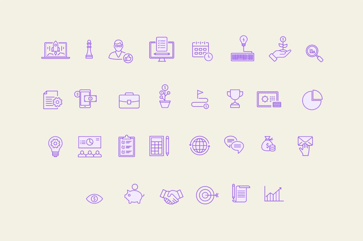 30枚商业概念矢量图标 30 Business Concept Icons插图(1)