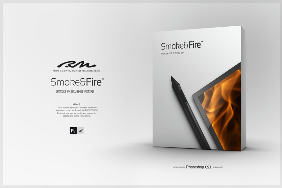 RM精品：烟雾&火焰图形图案PS笔刷 RM Smoke & Fire插图