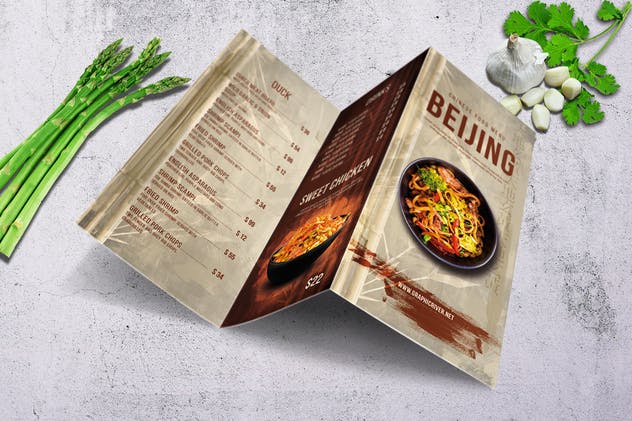 中式餐馆三折页中餐食品菜单设计模板 Chinese Trifold A4 & US Letter Food Menu插图(5)