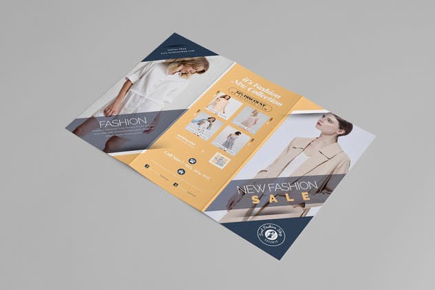 时尚店铺促销三折页传单设计模板 Fashion Sale Trifold Brochure插图(3)