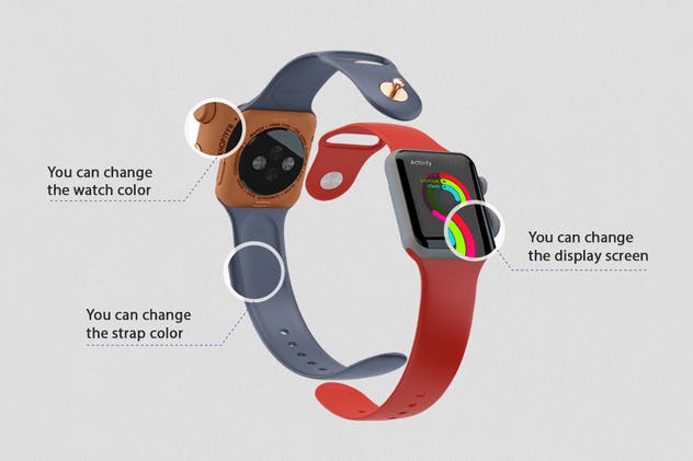 智能Apple手表设备展示样机 Apple Watch Kit Mockup插图(7)