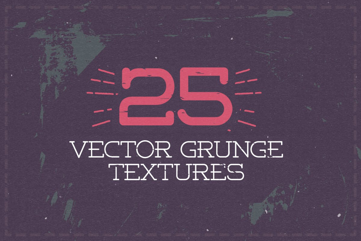 矢量粗糙Grunge风格纹理素材 25 Vector Grunge Textures插图