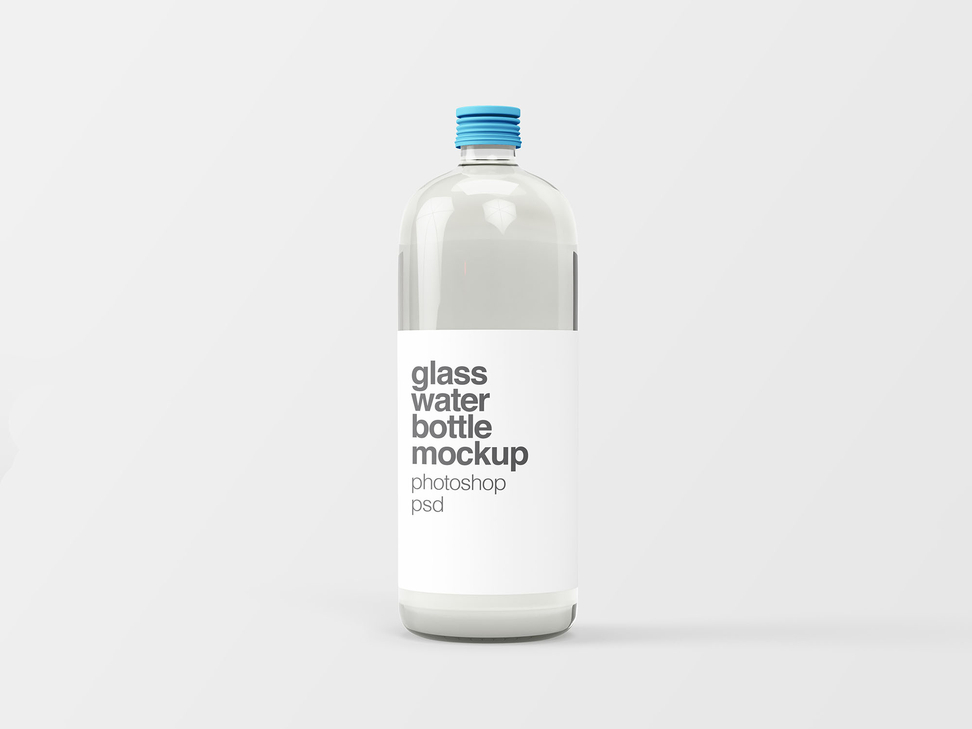 饮用水玻璃瓶外观设计图样机模板 Glass Water Bottle Mockup插图