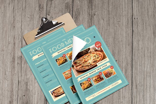 复古设计风格西式餐厅菜单设计PSD模板 Retro Vintage Food Menu插图(2)