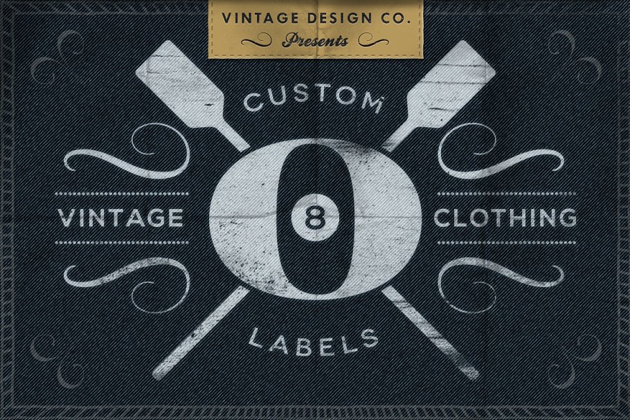 可编辑复古服装标签Logo模板 Custom Vintage Clothing Labels插图