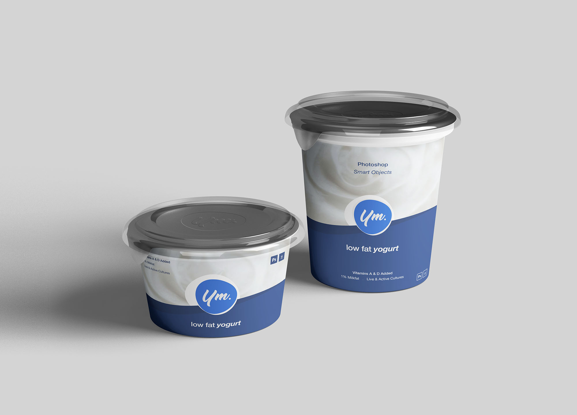酸奶杯设计效果图样机模板 Yogurt Package Mockup插图(5)