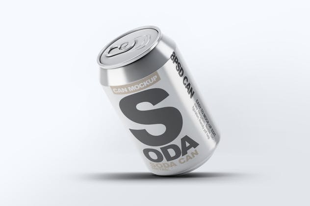 苏打水品牌易拉罐包装外观设计样机 Soda Can Mock-Up插图(4)
