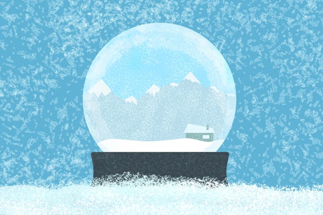 冬天雪景数码绘画AI画笔笔刷 Snow and Winter Brushes for Adobe Illustrator插图(1)