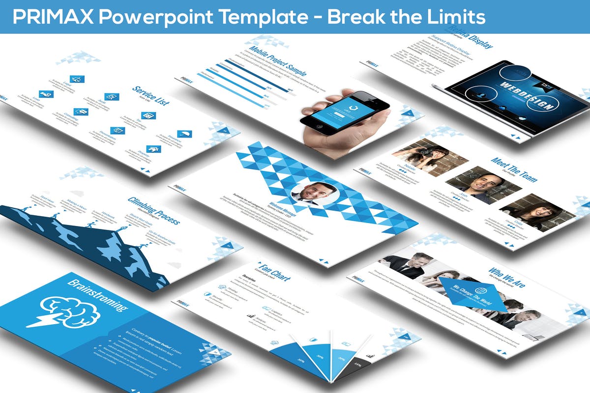 蓝色主题IT技术演示PPT模板 PRIMAX Powerpoint Template插图