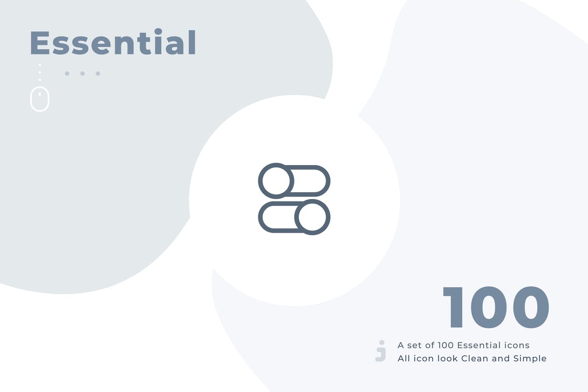 100枚极简主义黑色线框图标素材 100 Essential icon set – Material插图