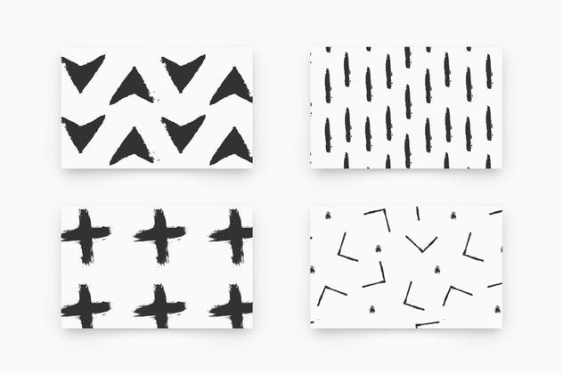 26款蛋彩画水彩画笔刷图案设计素材 Tempera Brush Patterns插图(4)