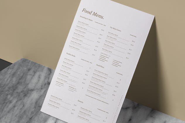 极简现代设计风格餐厅菜单设计模板 Restaurant Menu插图(2)