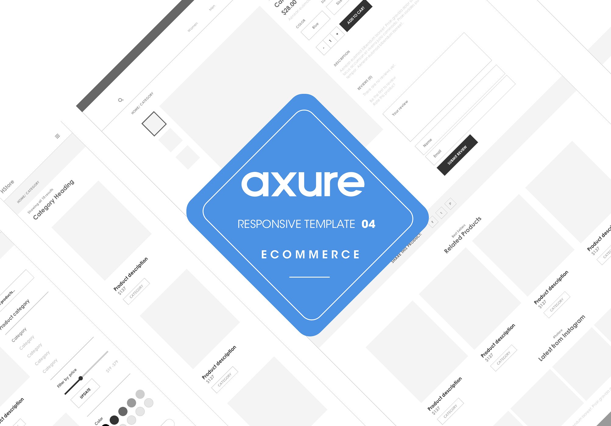 Axure 响应式电商网站产品原型模板 Axure responsive Ecommerce template4插图