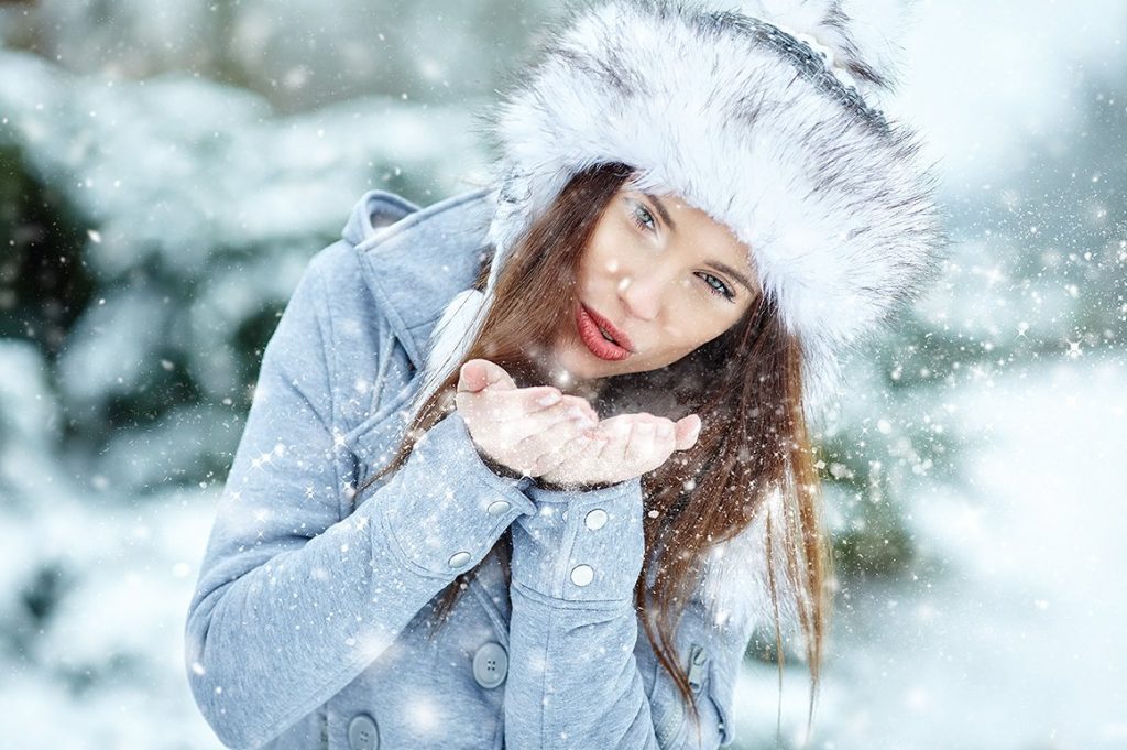 浪漫的雪景飘舞雪花效果PS动作 Snow Photoshop Action插图(1)