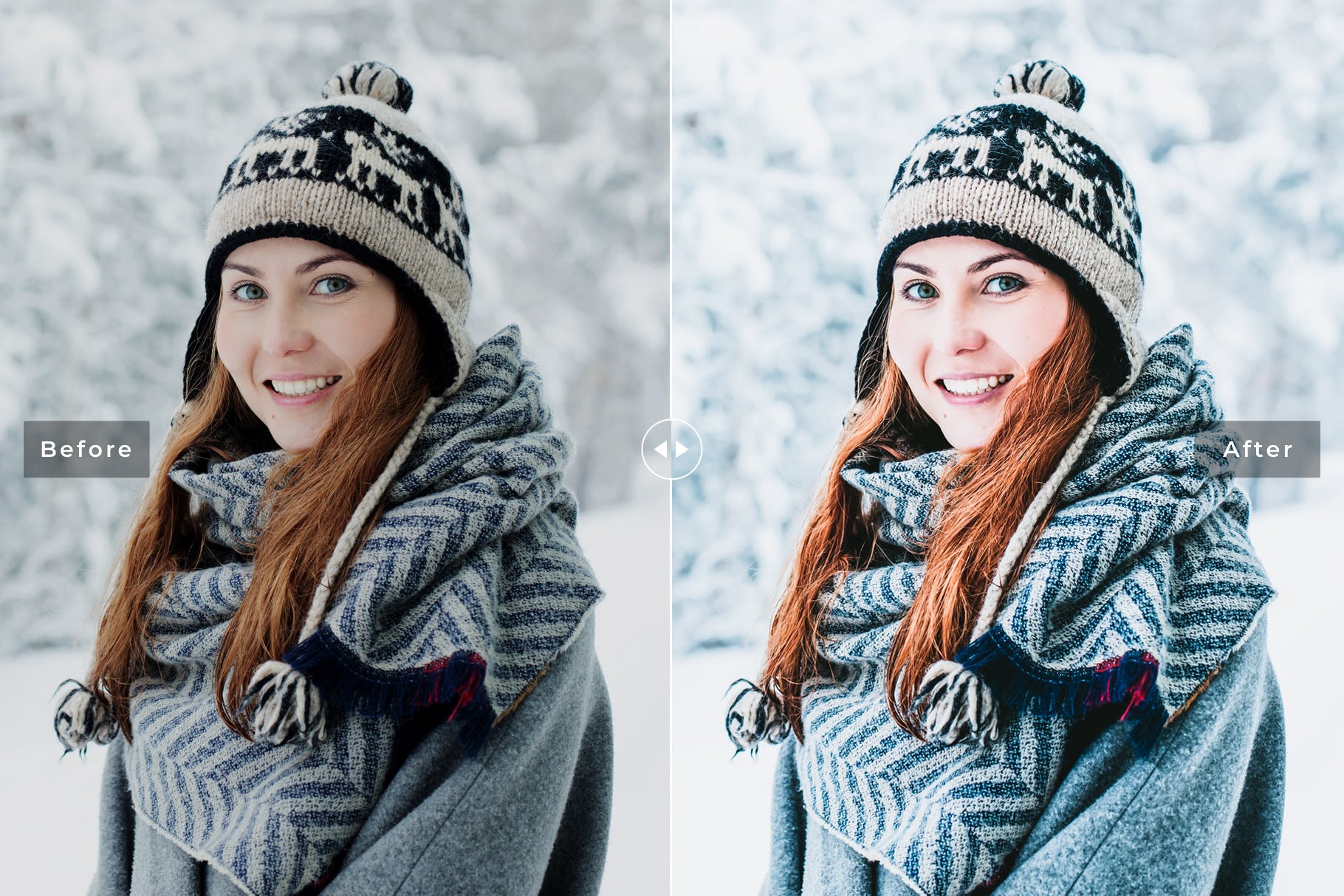 童话风格色调冬季照片效果优化LR预设 Let It Snow Mobile & Desktop Lightroom Presets插图(3)