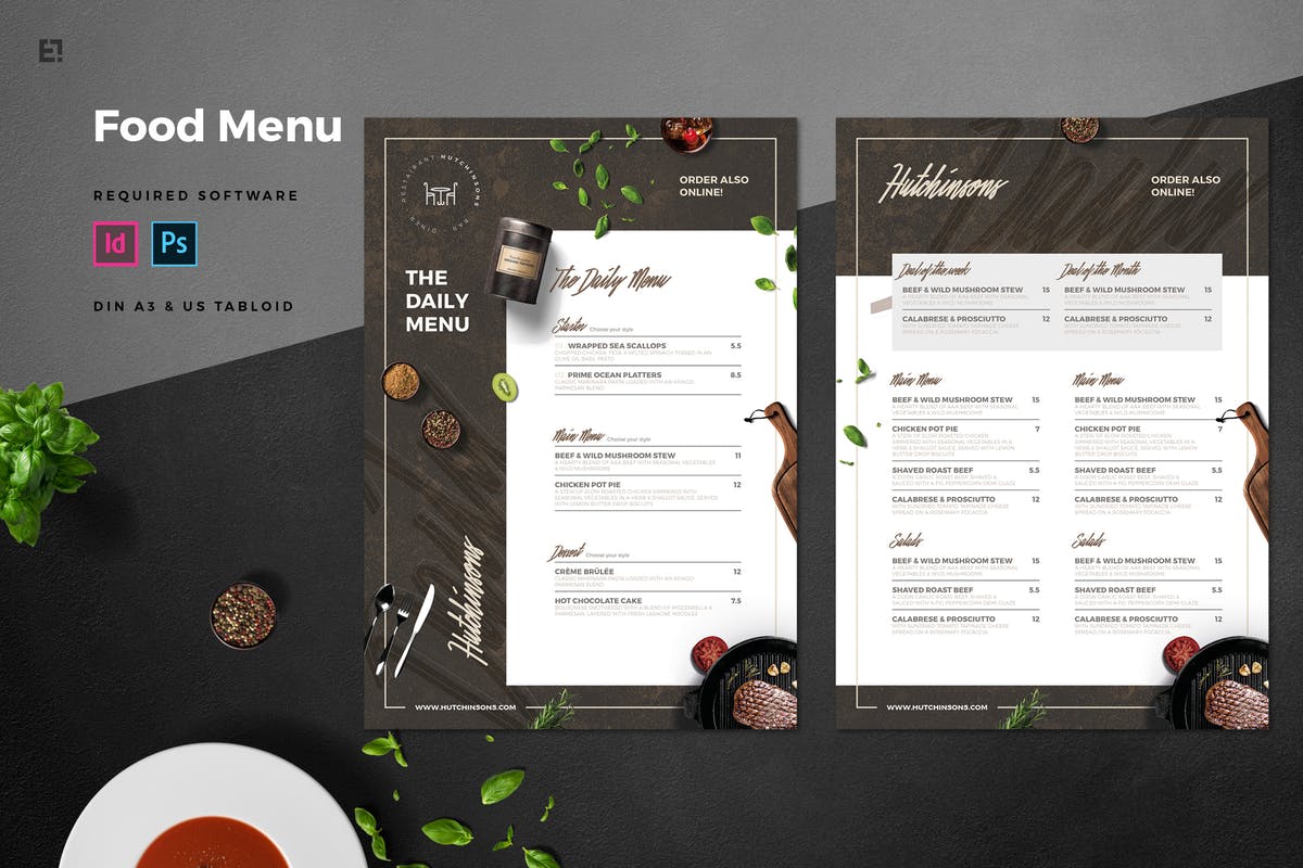 多用途餐饮菜单设计PSD模板 Food Menu插图