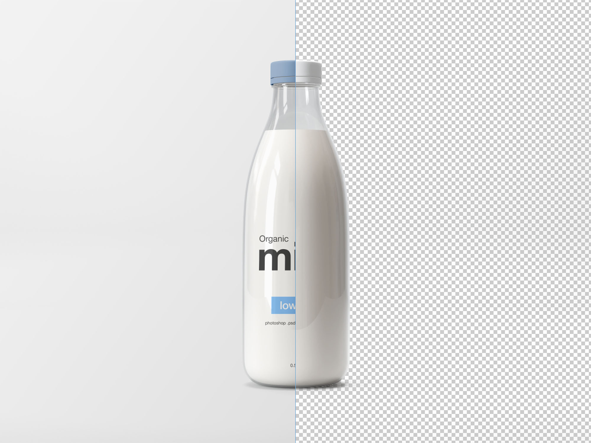 牛奶玻璃瓶外观设计图样机模板 Milk Glass Bottle Mockup插图(2)