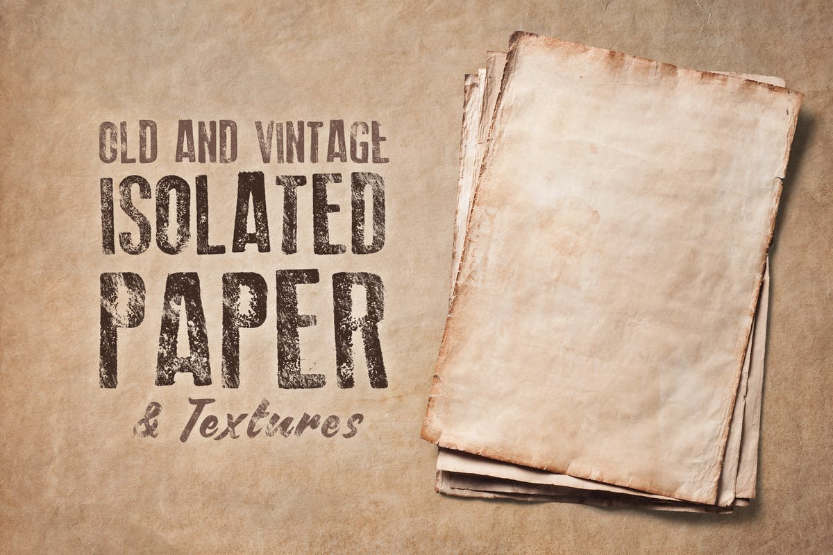 复古破旧纸张纹理 Old Isolated Papers and Textures插图