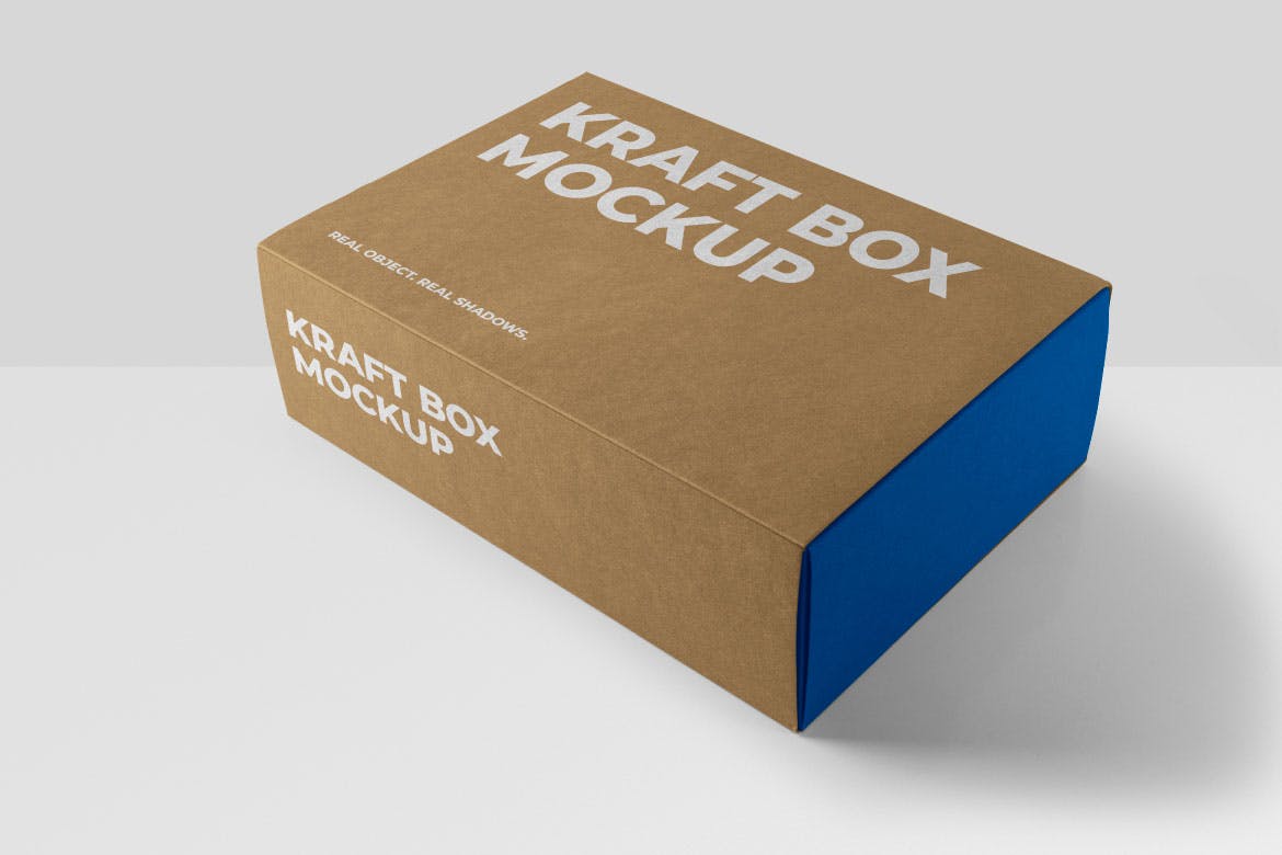 矩形抽屉式牛皮纸盒纸箱外观设计样机模板 Rectangular Drawer Kraft Box插图(2)