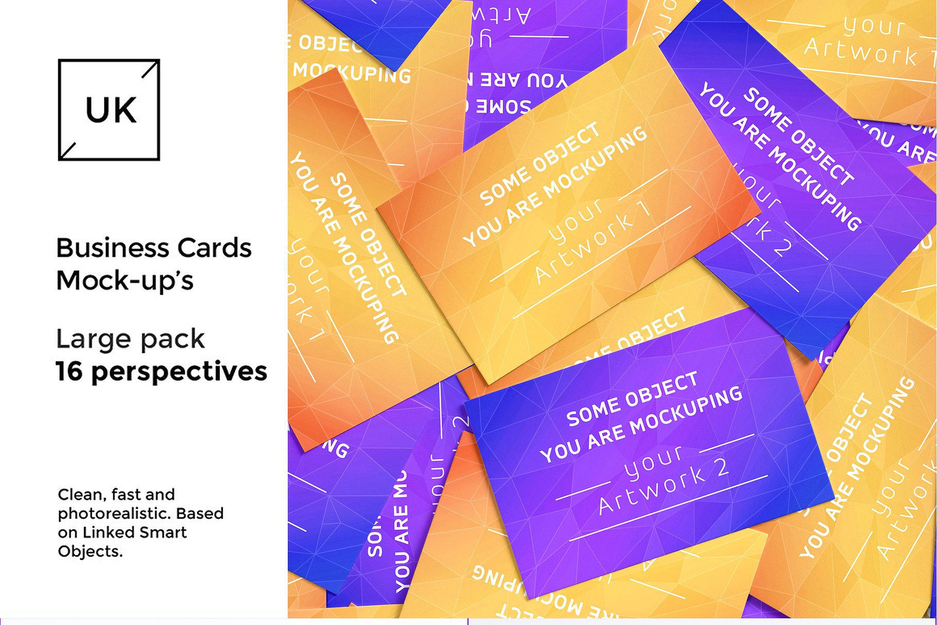 16款企业名片展示样机 Business Cards presentations pack插图