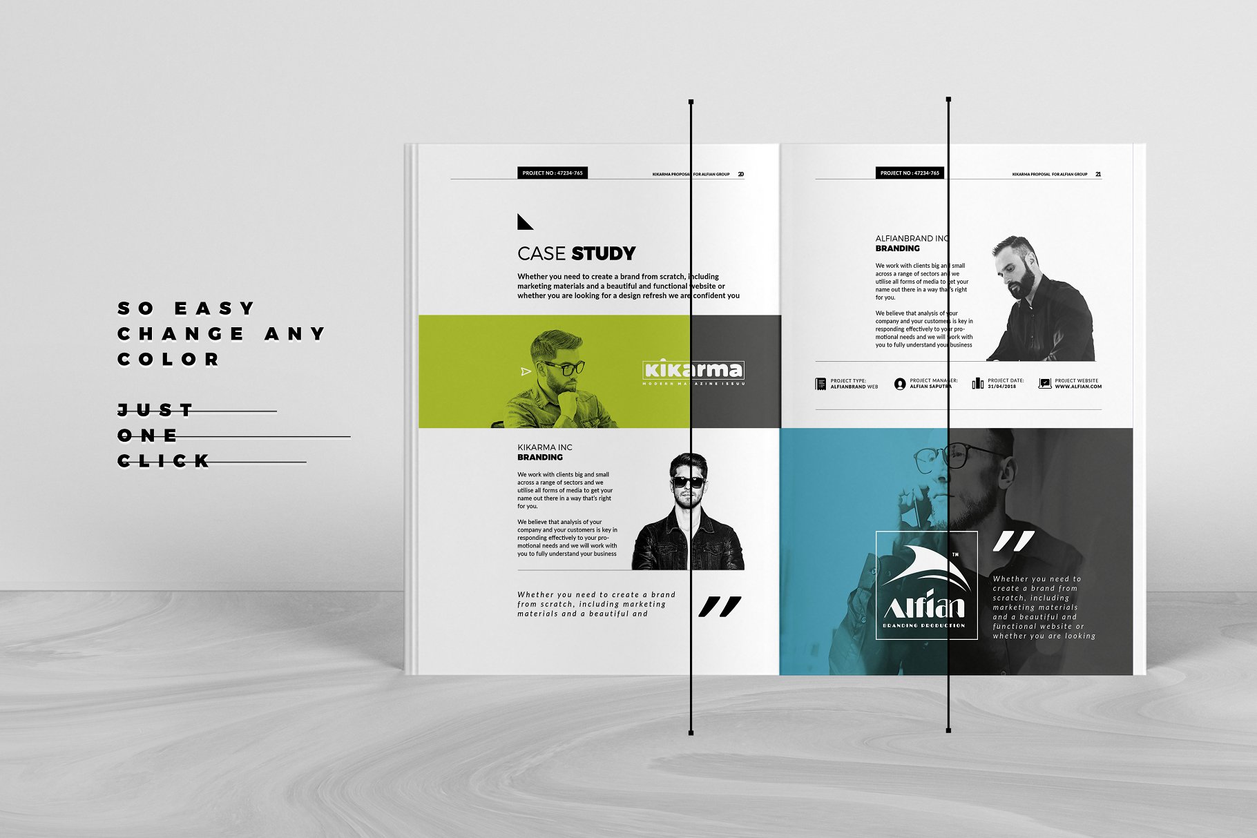 黑白风产品品牌企业画册设计模板 Proposal Template插图(8)