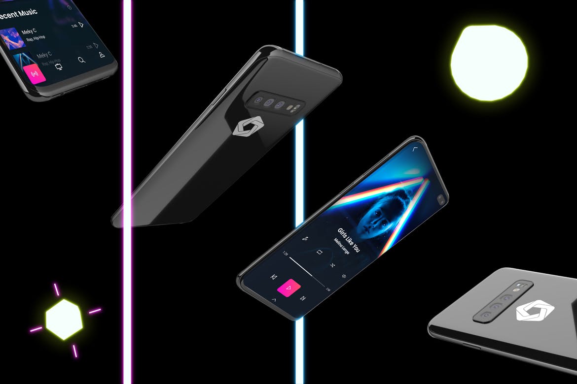 三星智能手机Neon S10全方位UI设计展示样机 Neon S10 mockup插图(4)