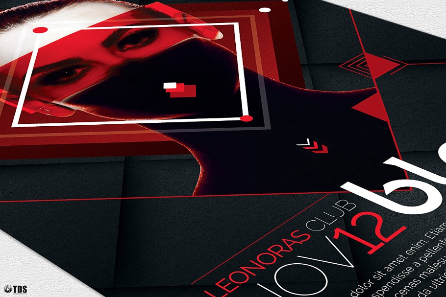 多用途炫酷红黑主题宣传海报模板 Black and Red Flyer PSD V4插图(5)