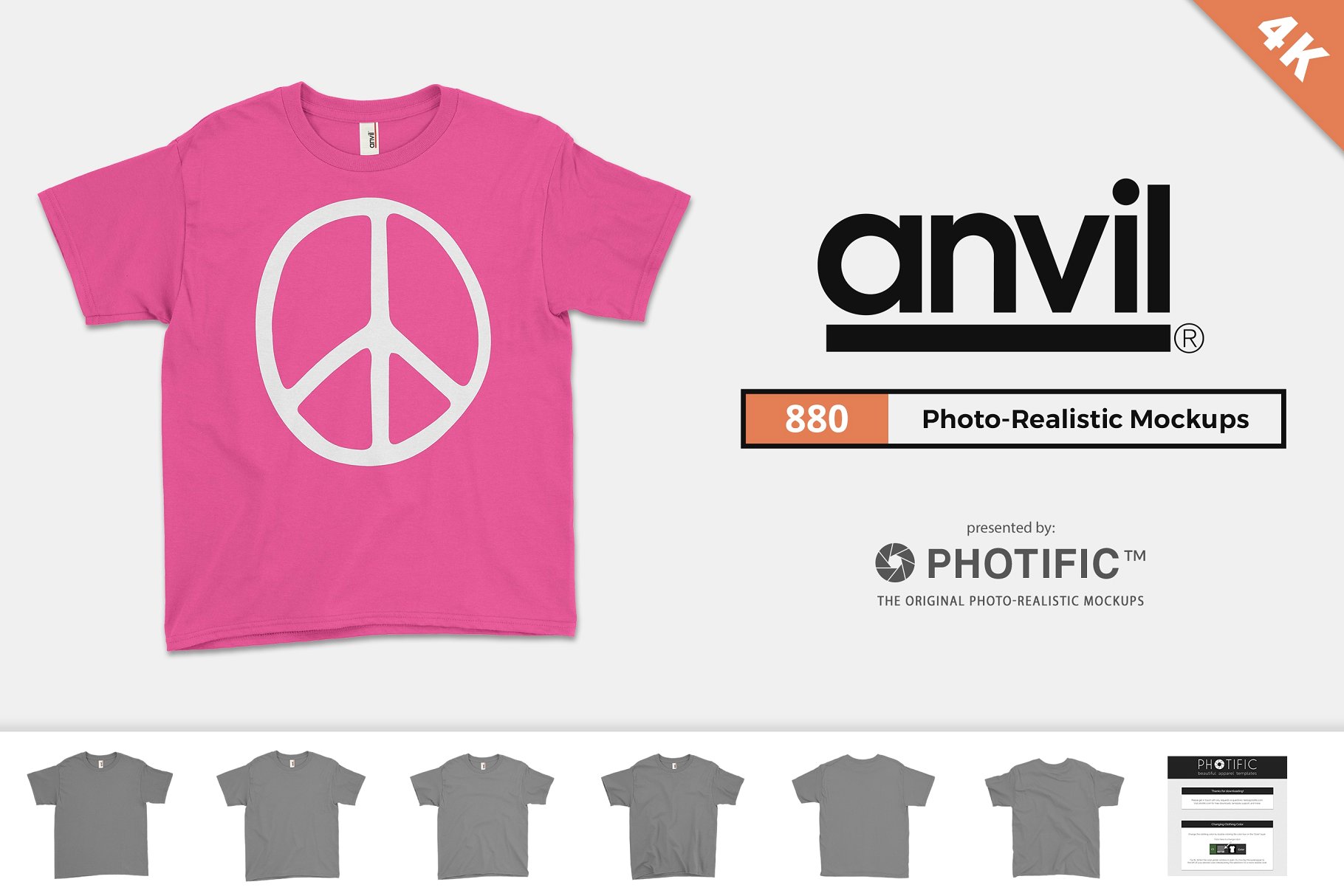 女士T恤服装样机 Anvil 880 Women’s T-Shirt Mockups插图