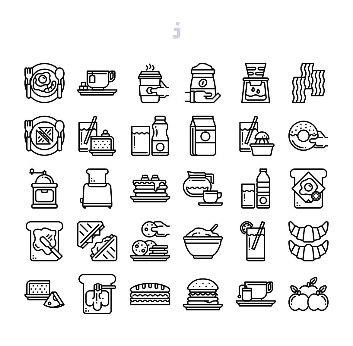 30枚早餐主题矢量图标 30 Breakfast Icons插图(2)