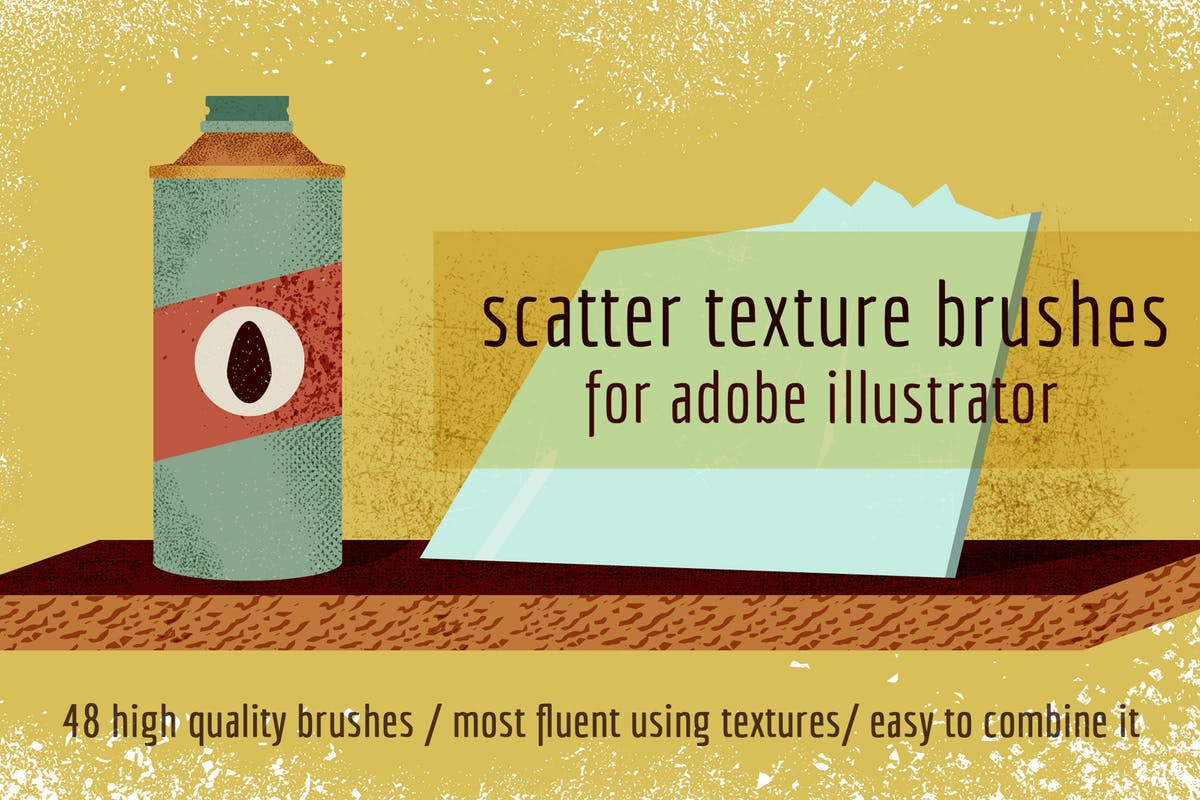 散点纹理画笔AI笔刷 Scatter Texture Brushes for Adobe Illustrator插图