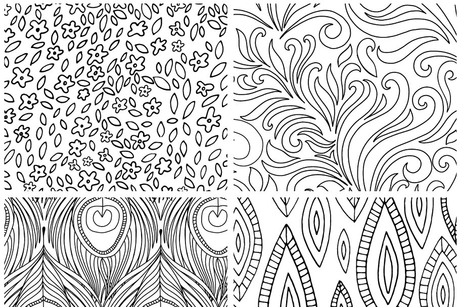 魔幻花卉图案纹理 Enchanted Floral Repeat Patterns插图(4)