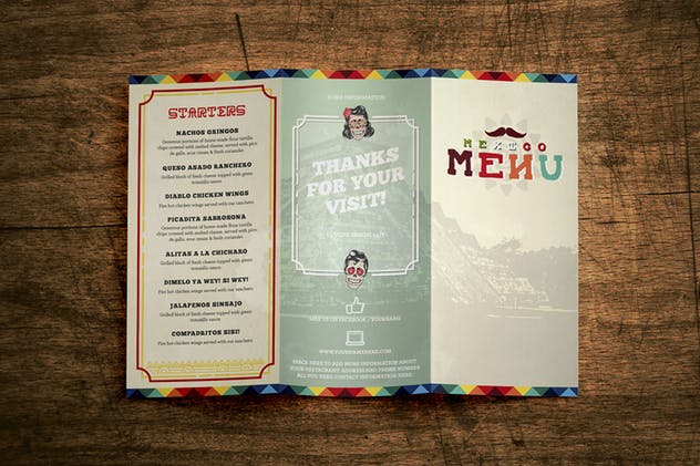墨西哥风味餐馆菜单设计PSD模板 Mexican Style Food Menu Template插图(1)