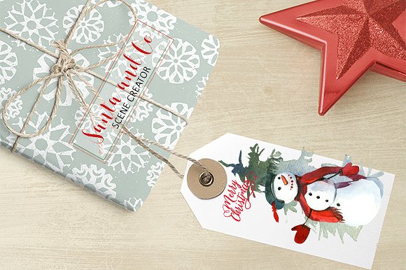 手绘圣诞节主题水彩设计素材包 Santa & Co Christmas Clipart Set插图(10)