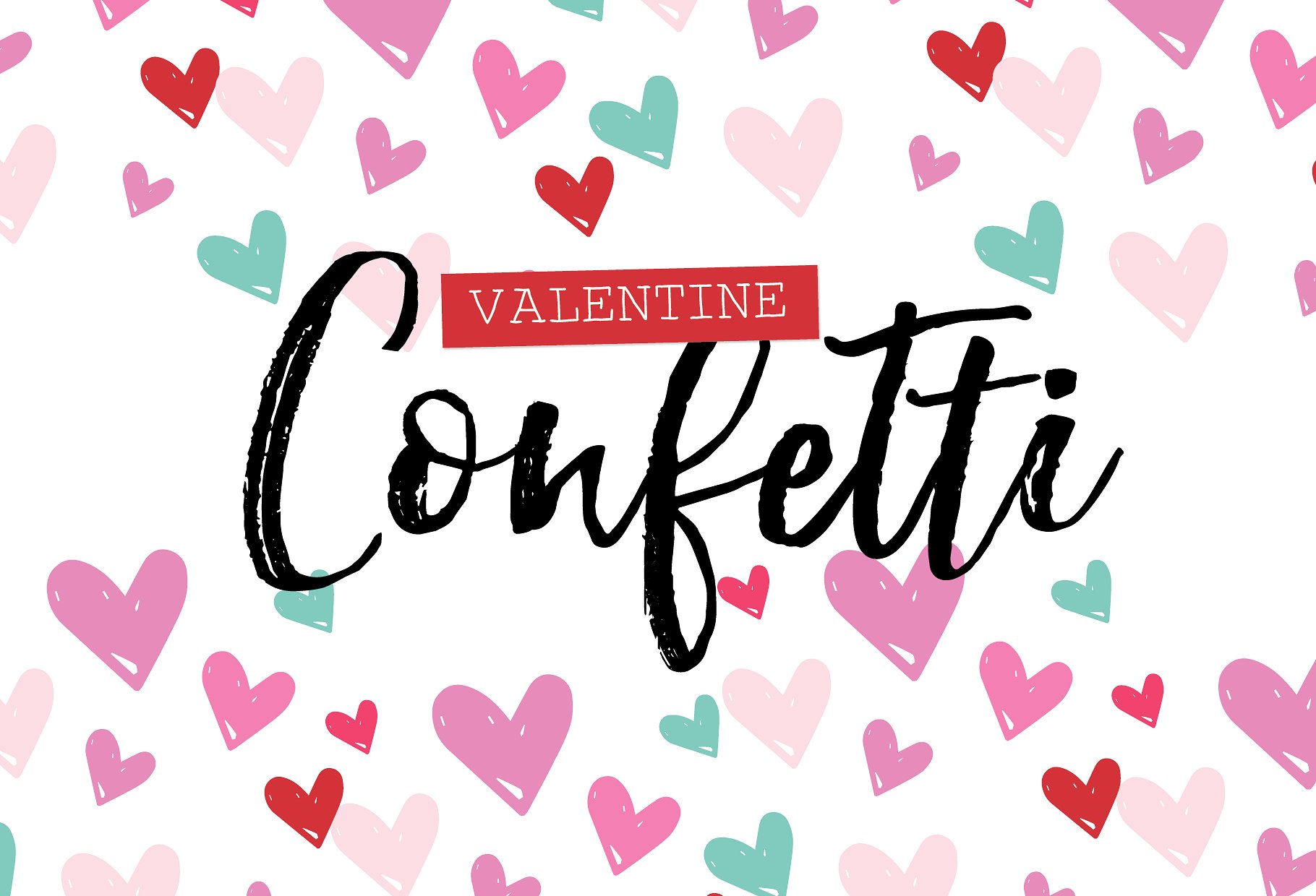 情人节糖果图案PS笔刷 Valentine Confetti Kit插图
