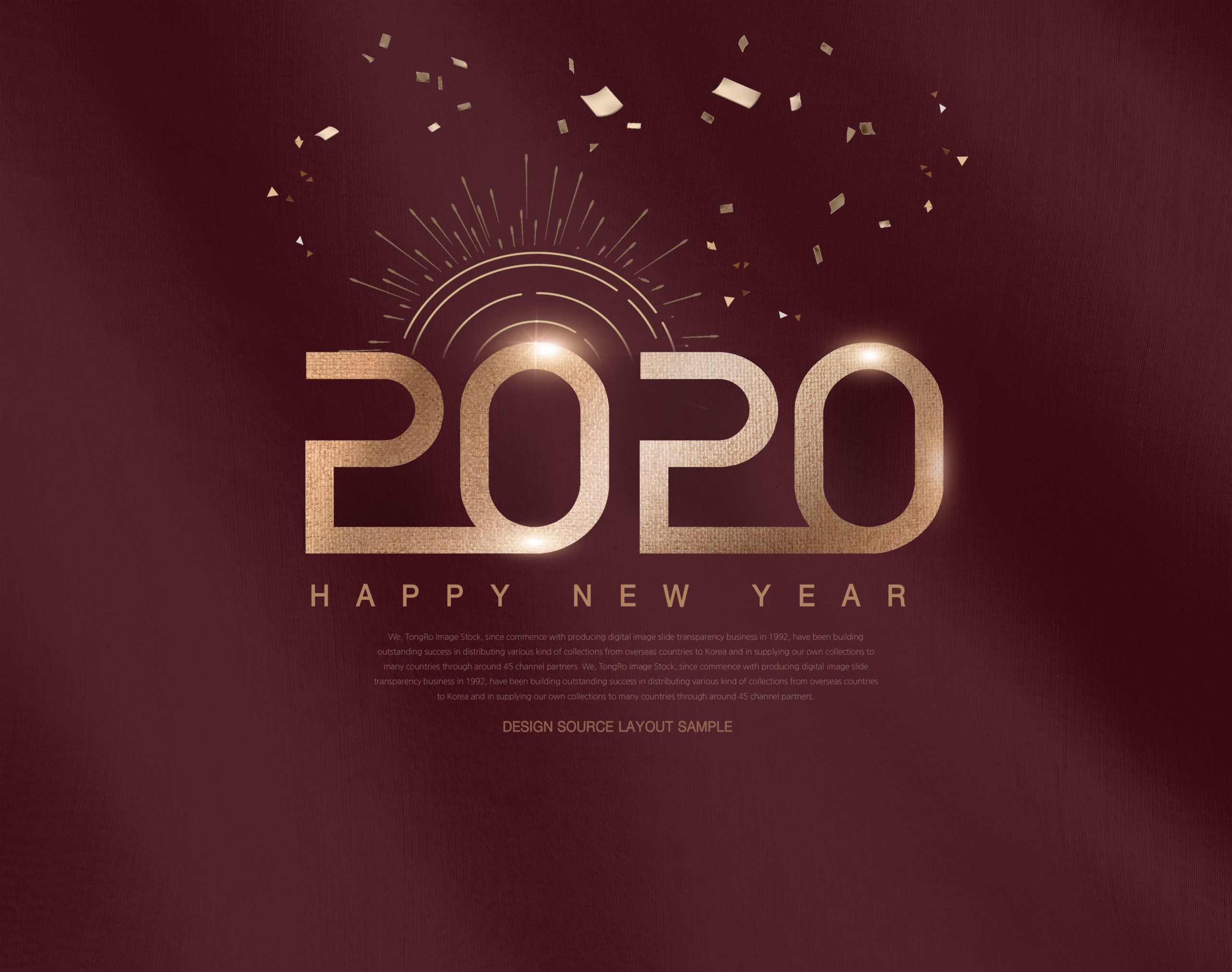 2020新年金色字体海报/传单模板psd素材插图
