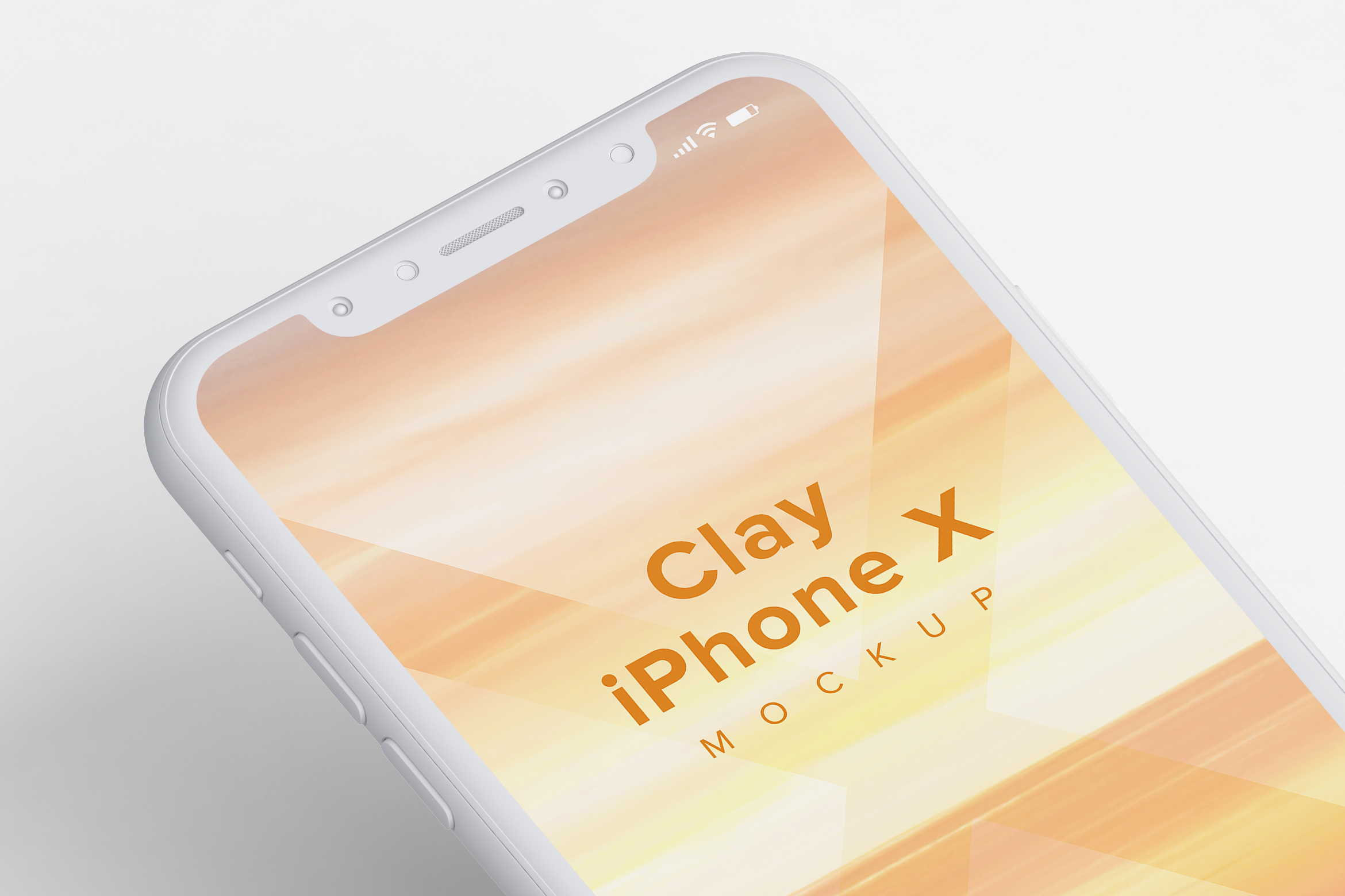 iPhone X苹果手机屏幕设计演示样机01 Clay iPhone X Mockup 01插图(1)