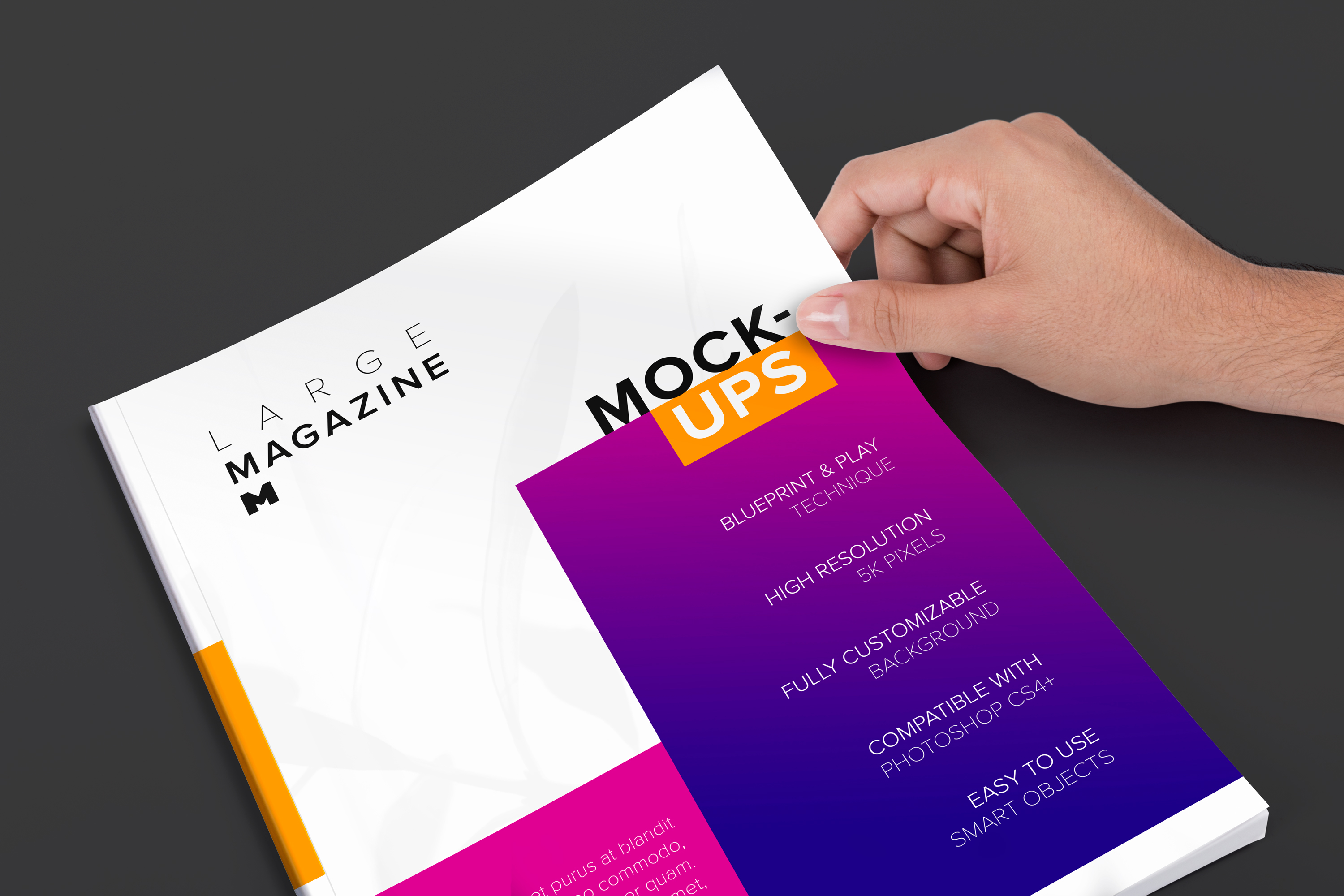 大型杂志封面版式设计印刷效果样机03 Large Magazine Cover Mockup 03插图(3)