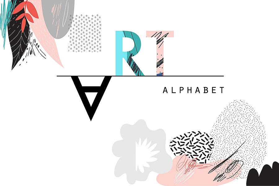 6款可爱时尚的字母表插画 6 ALPHABETS插图(1)