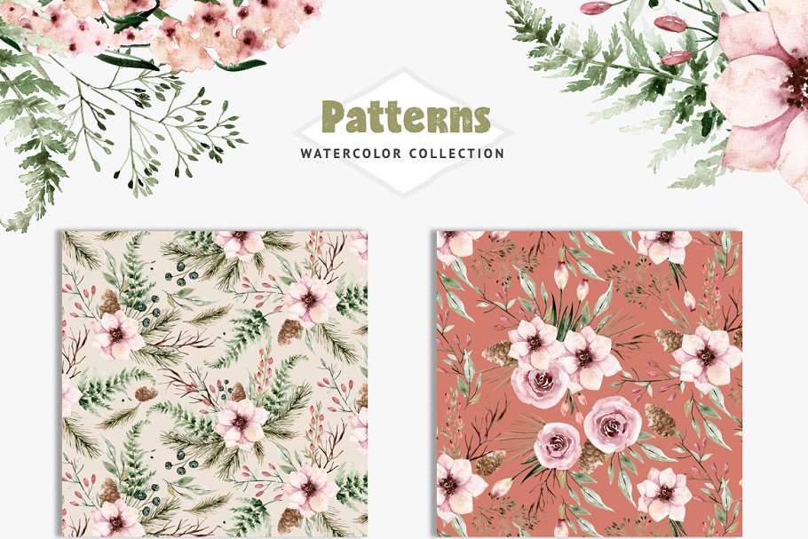 极力推荐：花卉图案纹理集合 Floral Patterns Bundle Vol.2 [3.45GB, 超过120款图案]插图(7)