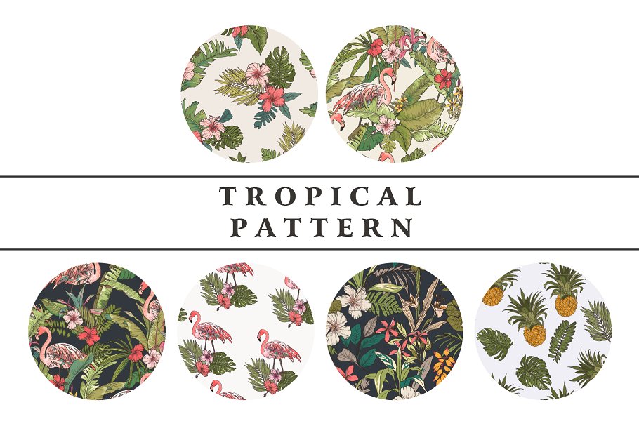 端庄优雅的花卉图案纹理 Tropical flower pattern插图(7)