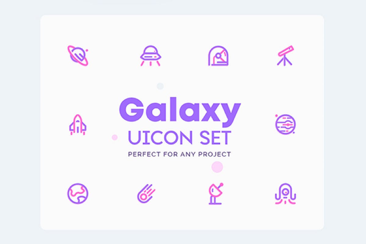 太空主题UI图标素材 UICON Galaxy Icons插图