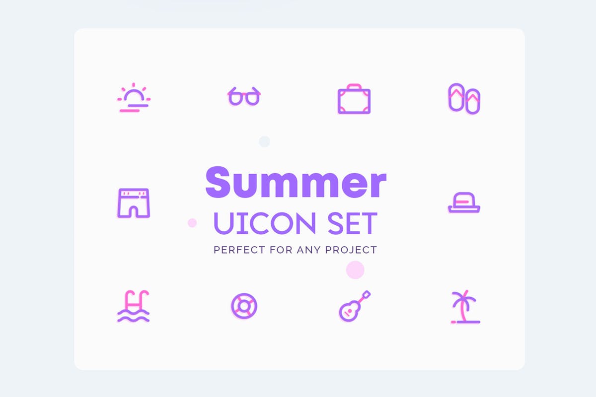 夏天主题UI图标素材 UICON Summer Icons插图