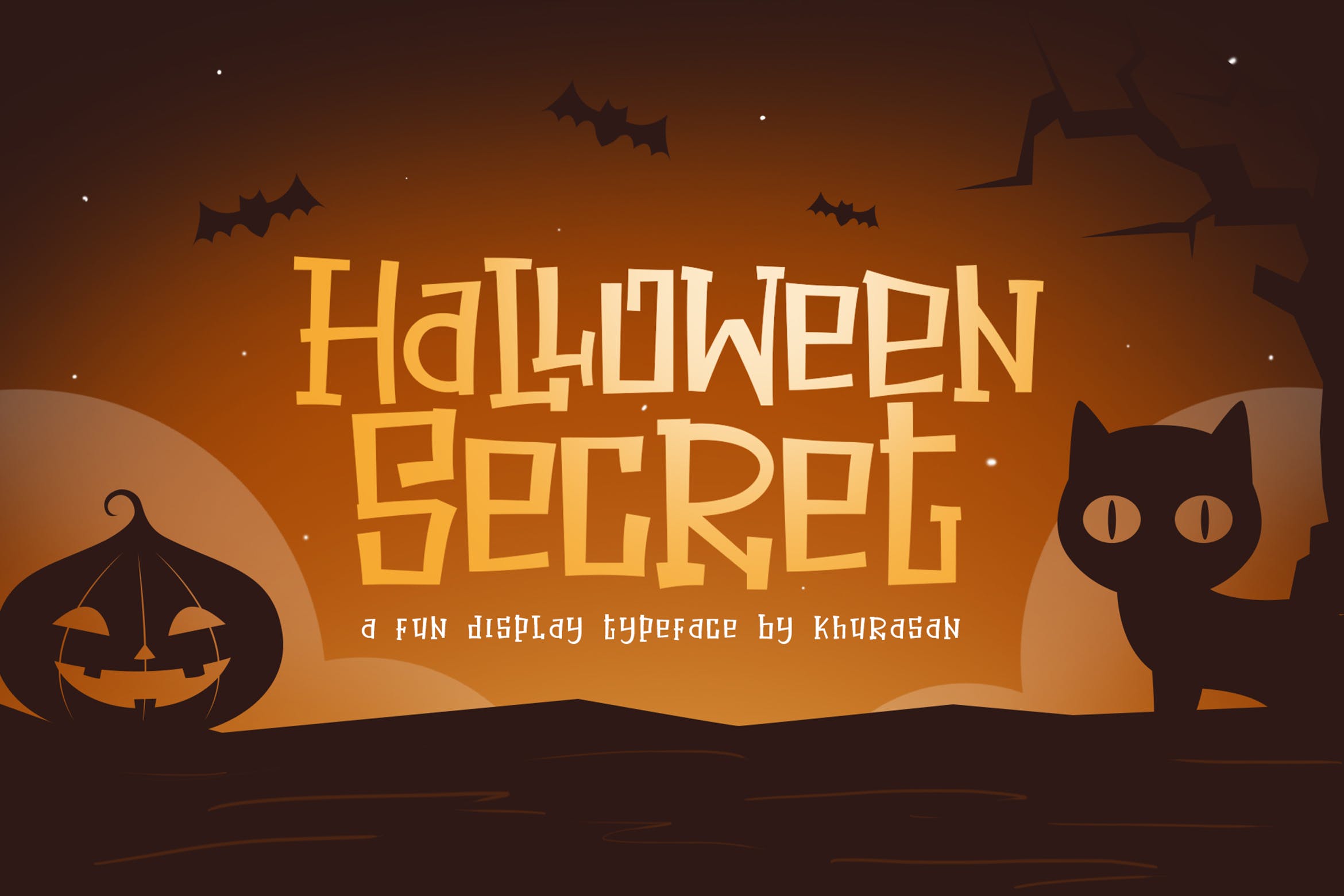 万圣节节日主题无衬线英文设计字体 Halloween Secret插图