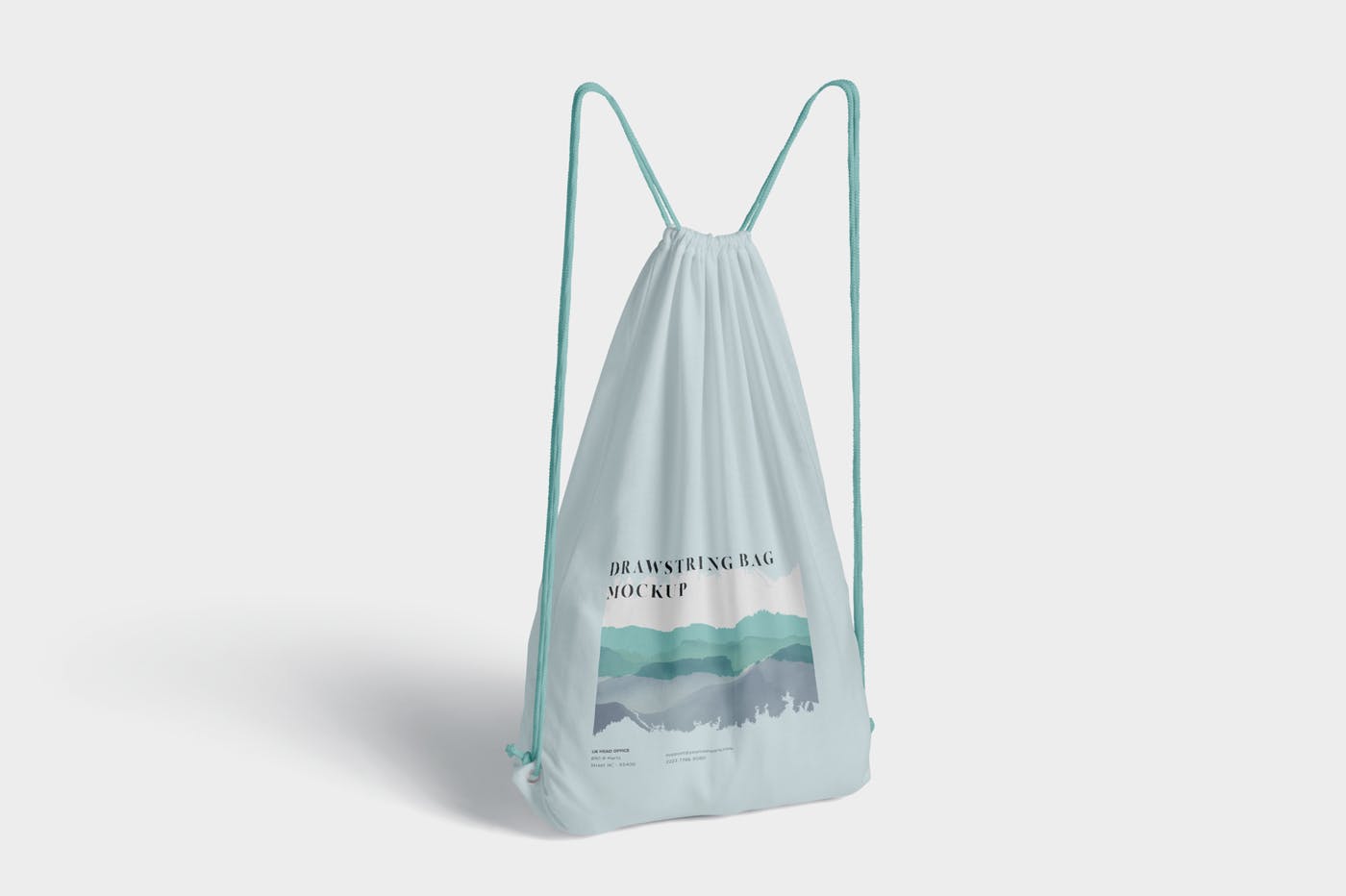 拉绳包便携袋子设计预览样机 4 Drawstring Bag Mockups插图(4)