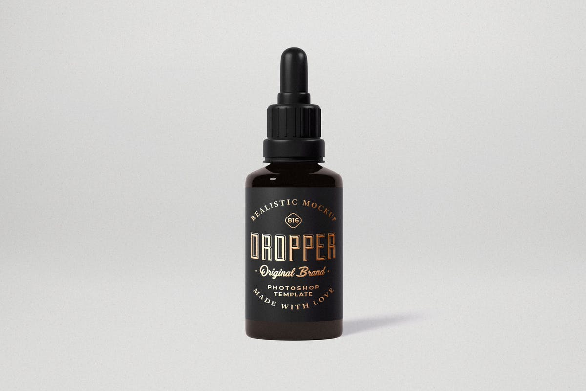 化妆品药品滴瓶样机模板 Dropper Bottle Mock-Up Template插图