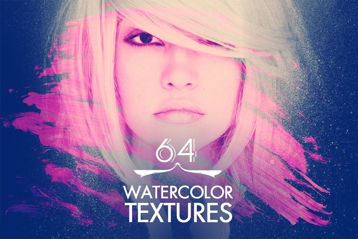64种多彩水彩涂料纹理素材 64 Watercolour Textures插图