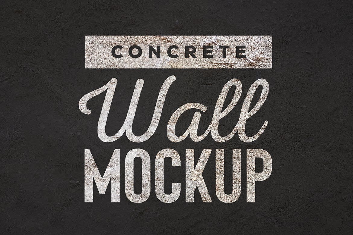 混凝土墙刷墙效果图样机模板 Concrete Wall Mockup插图(1)