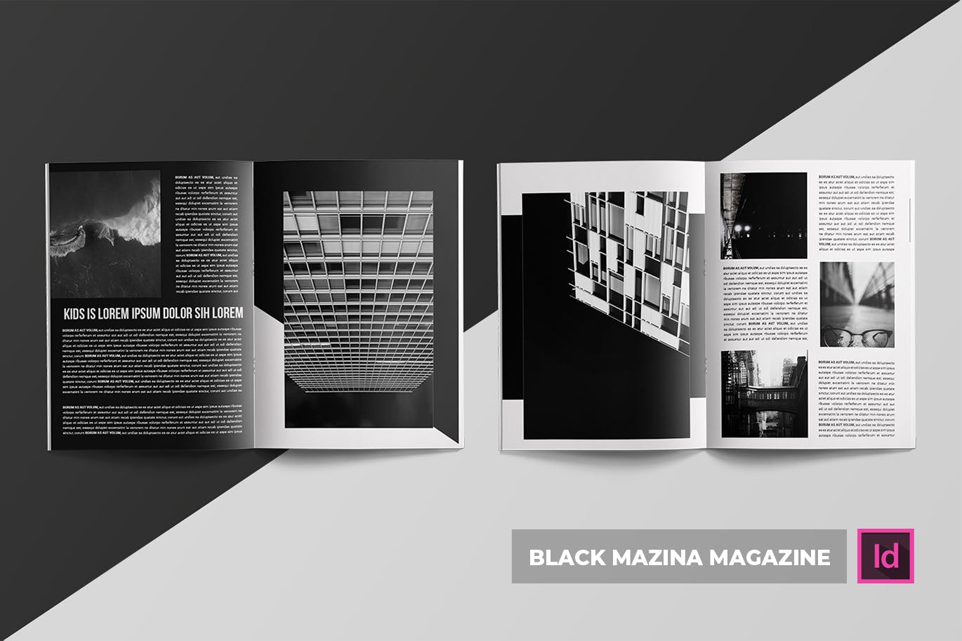 人物摄影杂志排版设计模板 Black Mazina | Magazine Template插图(5)