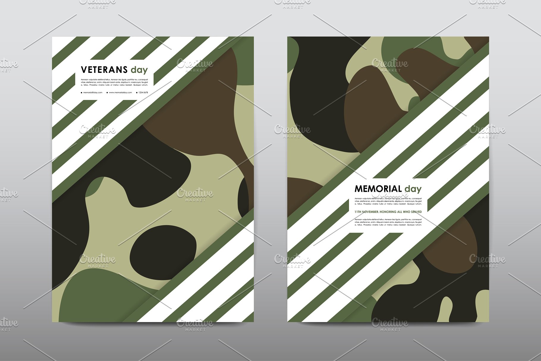 40+老兵节军人宣传小册模板 Veteran’s Day Brochures Bundle插图(28)