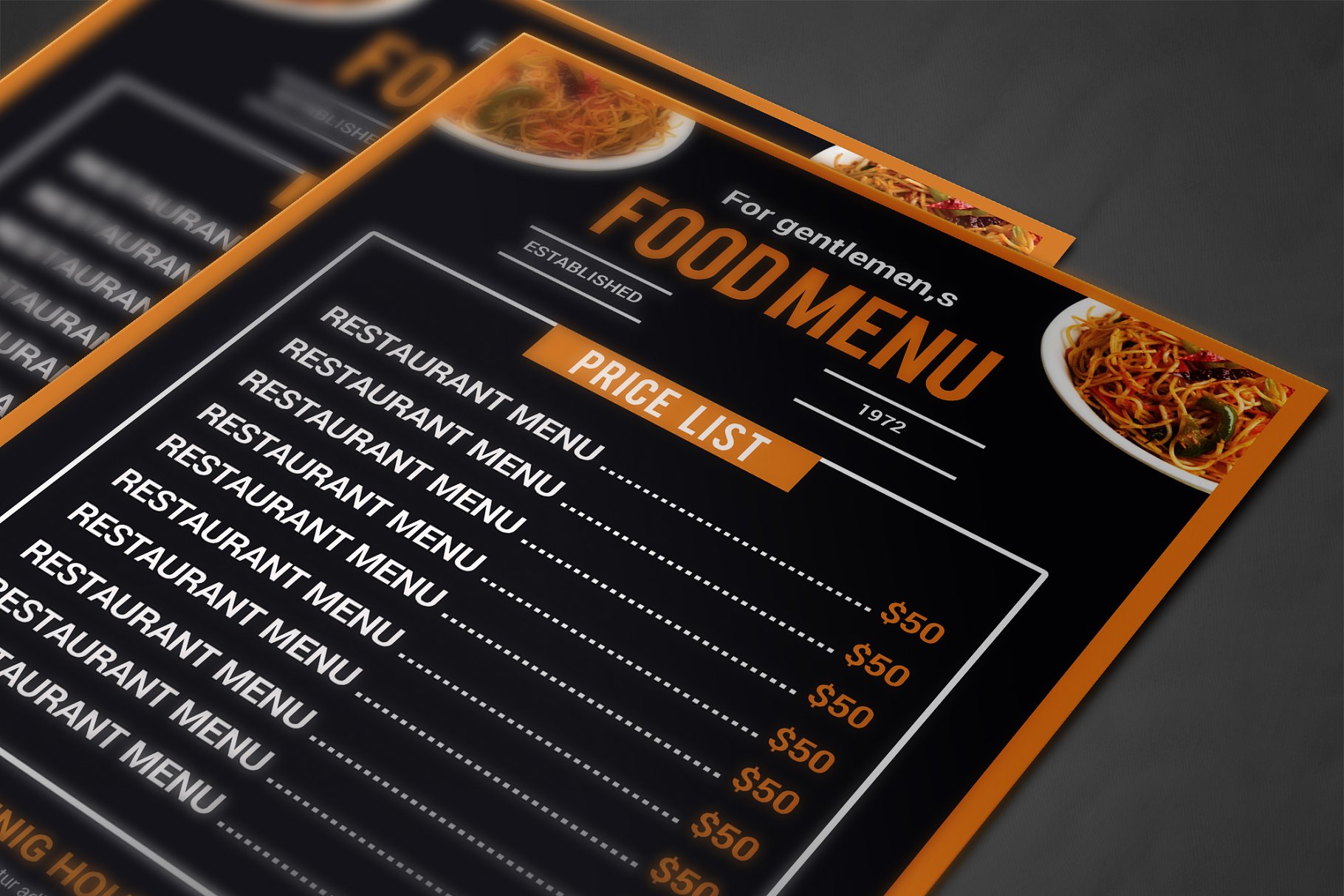 意式餐厅菜单设计PSD模板 Restaurant Menu插图(3)
